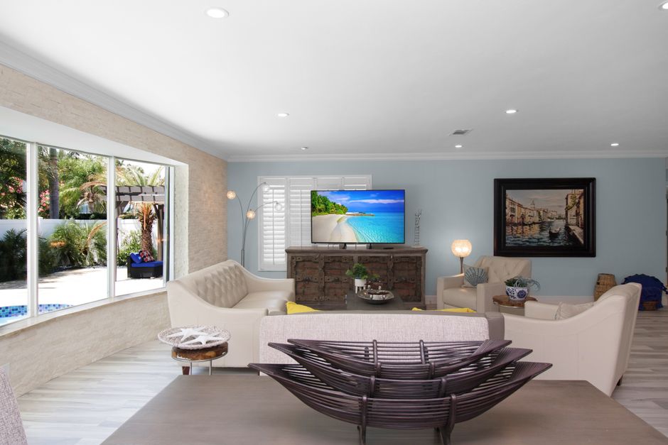 Home with a smooth-gliding sliding glass door